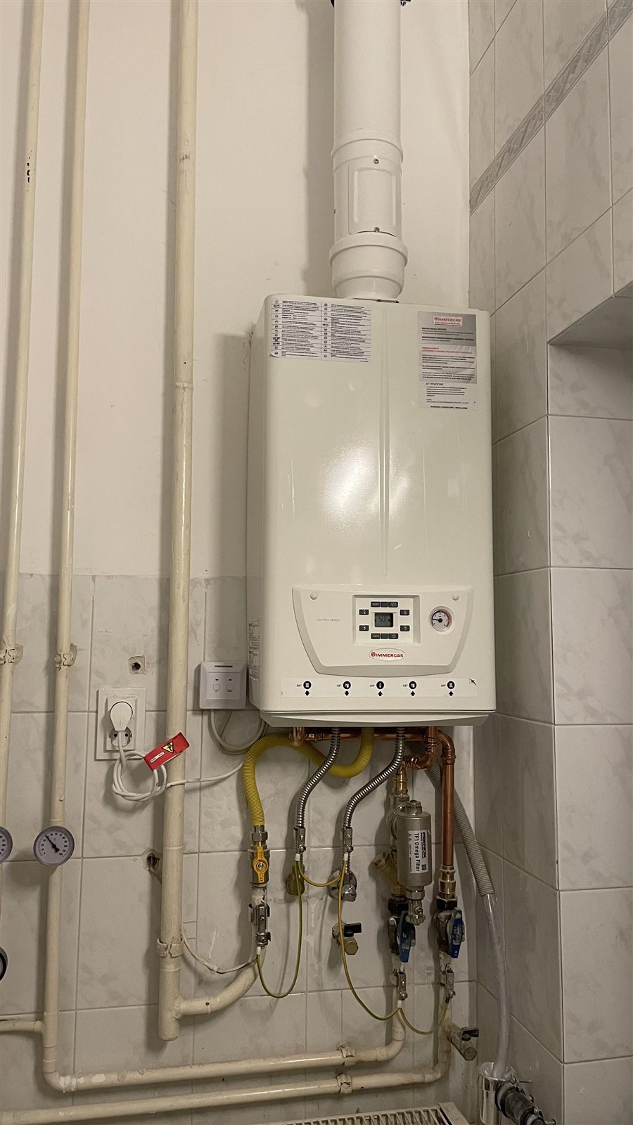Immergas kondenzációs kazáncsere elkészült bekötésekkel