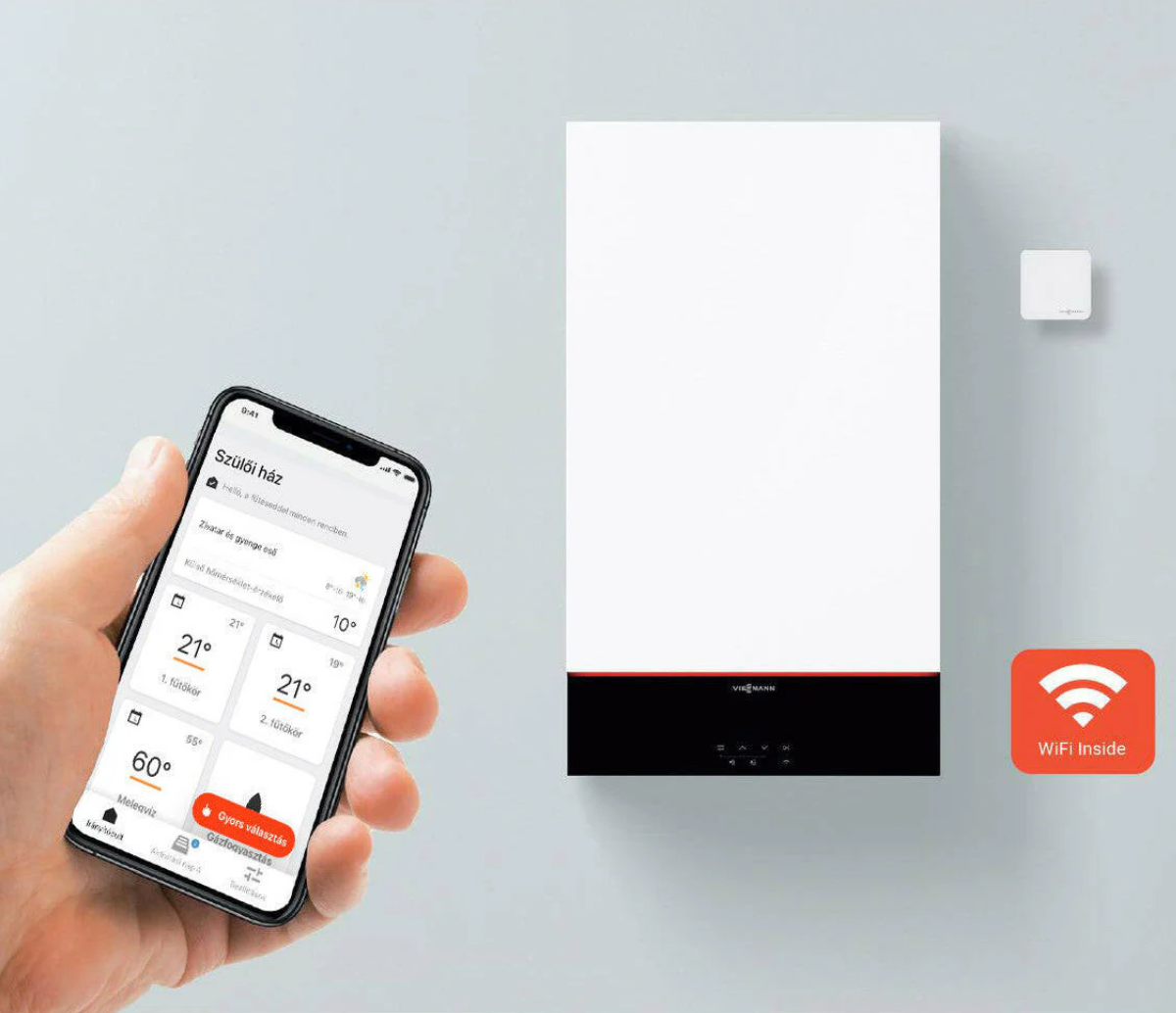 Viessmann kazán okosvezérléssel és WiFi kapcsolattal kazáncserénél